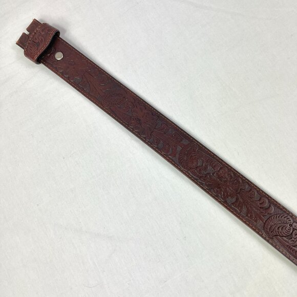 Wrangler Genuine Leather Embossed Design Belt No Buckle 38-40 - Picture 2 of 7